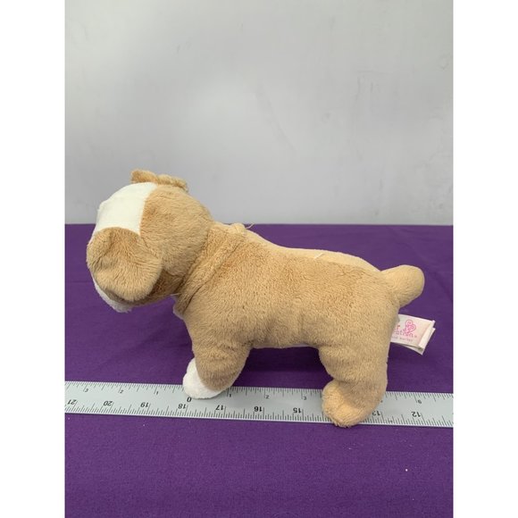 Our Generation Bulldog Cream White 7 Inch Plush Stuffed Animal with Plastic Eyes - Picture 3 of 11